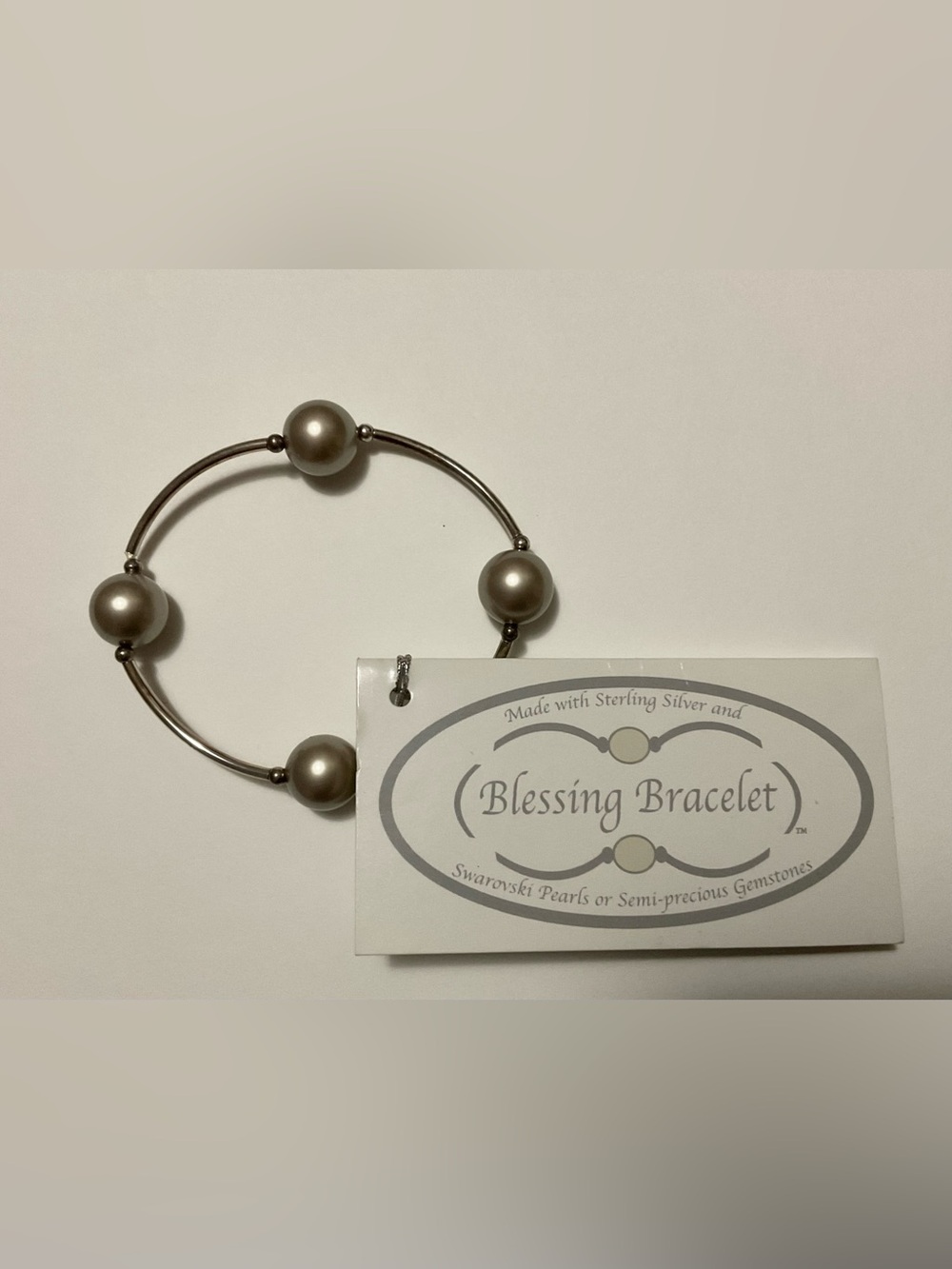 Swarovski Silver Pearls & Sterling Silver Blessing Bracelet Made as Intended NWT